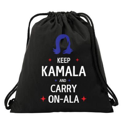 Keep Kamala And Carry On A La Kamala Harris 2024 Gift Drawstring Bag