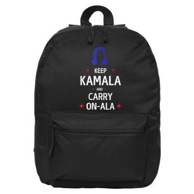 Keep Kamala And Carry On A La Kamala Harris 2024 Gift 16 in Basic Backpack