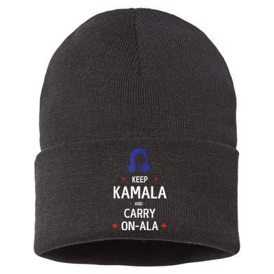 Keep Kamala And Carry On A La Kamala Harris 2024 Gift Sustainable Knit Beanie