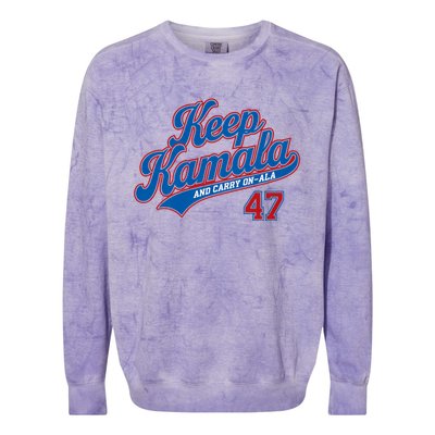 Keep Kamala And Carry On A La Colorblast Crewneck Sweatshirt