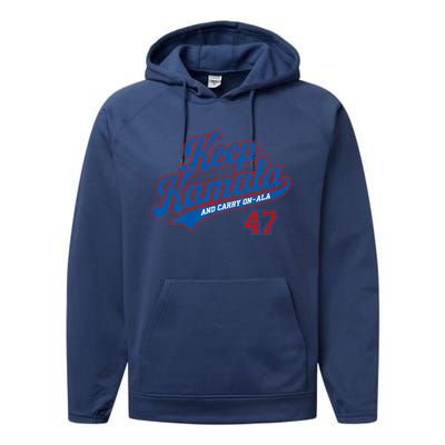 Keep Kamala And Carry On A La Performance Fleece Hoodie