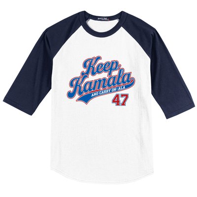 Keep Kamala And Carry On A La Baseball Sleeve Shirt