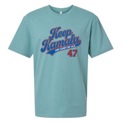 Keep Kamala And Carry On A La Sueded Cloud Jersey T-Shirt