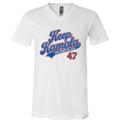 Keep Kamala And Carry On A La V-Neck T-Shirt