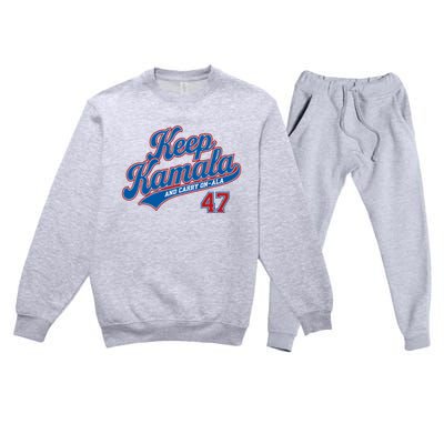 Keep Kamala And Carry On A La Trending Design Premium Crewneck Sweatsuit Set