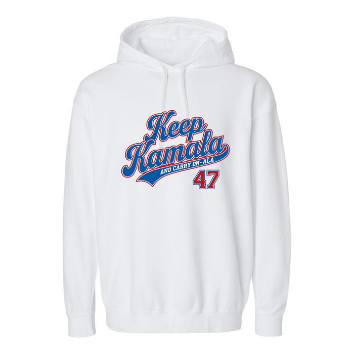 Keep Kamala And Carry On A La Trending Design Garment-Dyed Fleece Hoodie