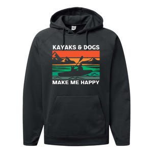 Kayaking Kayaks And Dogs Performance Fleece Hoodie