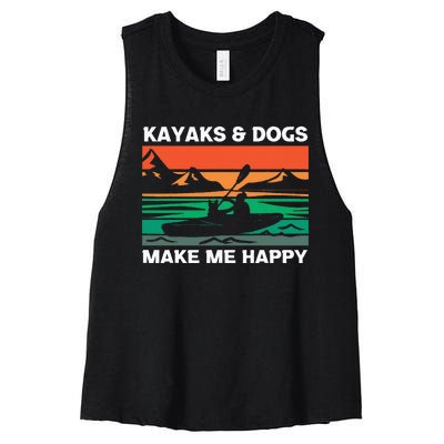 Kayaking Kayaks And Dogs Women's Racerback Cropped Tank