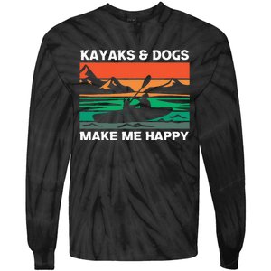 Kayaking Kayaks And Dogs Tie-Dye Long Sleeve Shirt