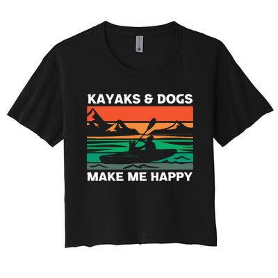 Kayaking Kayaks And Dogs Women's Crop Top Tee