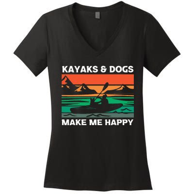 Kayaking Kayaks And Dogs Women's V-Neck T-Shirt