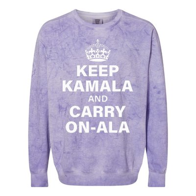 Keep Kamala And Carry On Ala Colorblast Crewneck Sweatshirt