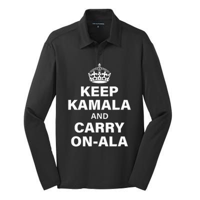 Keep Kamala And Carry On Ala Silk Touch Performance Long Sleeve Polo