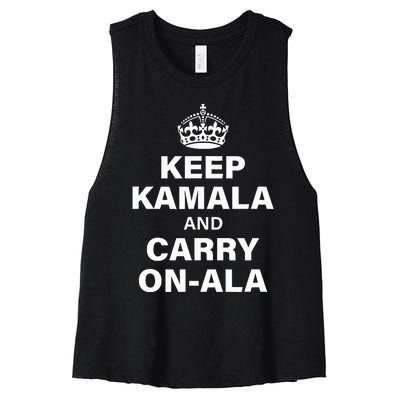 Keep Kamala And Carry On Ala Women's Racerback Cropped Tank