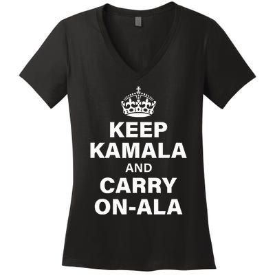 Keep Kamala And Carry On Ala Women's V-Neck T-Shirt