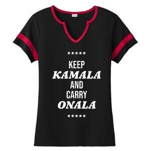 Keep Kamala And Carry Onala Ladies Halftime Notch Neck Tee