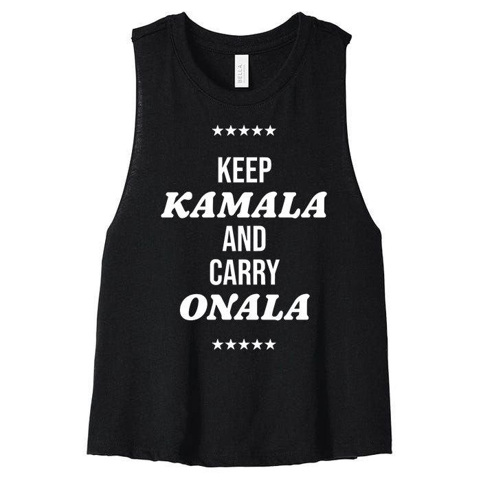 Keep Kamala And Carry Onala Women's Racerback Cropped Tank