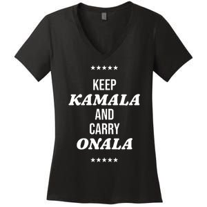 Keep Kamala And Carry Onala Women's V-Neck T-Shirt