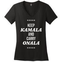 Keep Kamala And Carry Onala Women's V-Neck T-Shirt