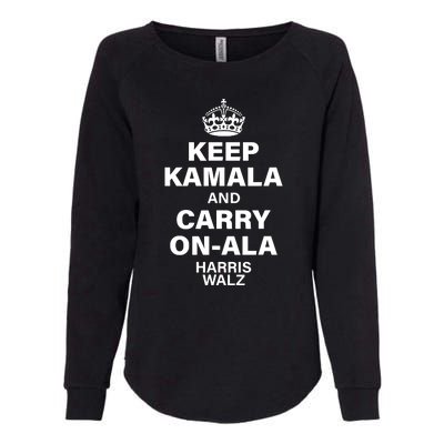 Keep Kamala And Carry On Ala Womens California Wash Sweatshirt