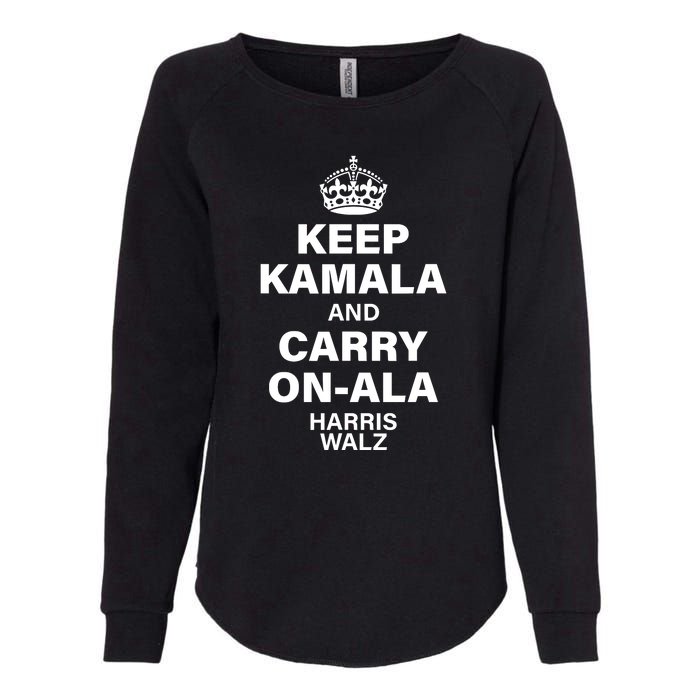 Keep Kamala And Carry On Ala Womens California Wash Sweatshirt