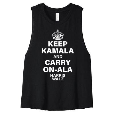 Keep Kamala And Carry On Ala Women's Racerback Cropped Tank