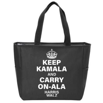 Keep Kamala And Carry On Ala Zip Tote Bag