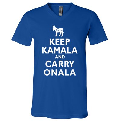 Keep Kamala And Carry On Ala V-Neck T-Shirt