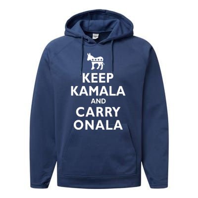 Keep Kamala And Carry On Ala Performance Fleece Hoodie