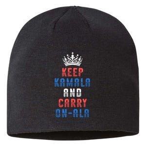 Keep Kamala And Carry Onala Vote Blue Harris Election 2024 Sustainable Beanie