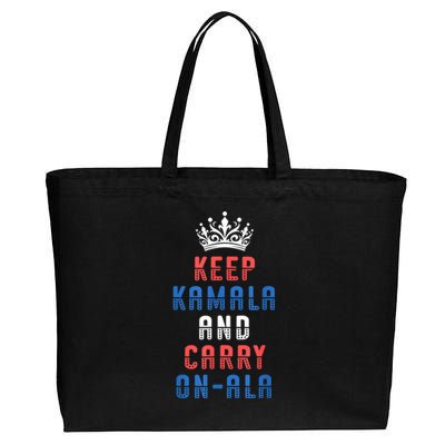 Keep Kamala And Carry Onala Vote Blue Harris Election 2024 Cotton Canvas Jumbo Tote