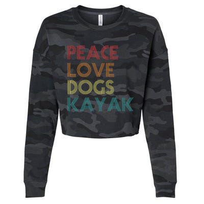 Kayaker Kayaking Apparel Kayak And Dog Lovers Vintage Retro Cropped Pullover Crew