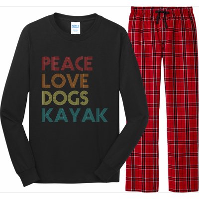 Kayaker Kayaking Apparel Kayak And Dog Lovers Vintage Retro Long Sleeve Pajama Set