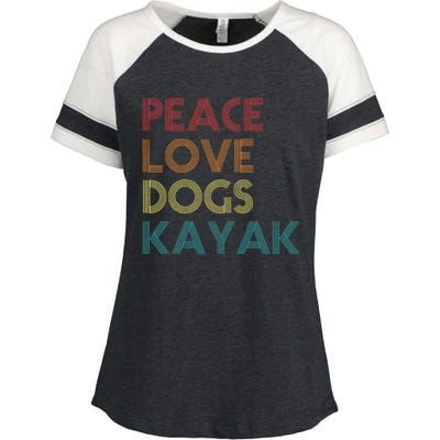 Kayaker Kayaking Apparel Kayak And Dog Lovers Vintage Retro Enza Ladies Jersey Colorblock Tee