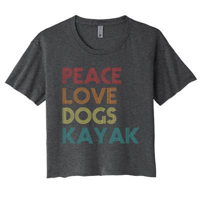 Kayaker Kayaking Apparel Kayak And Dog Lovers Vintage Retro Women's Crop Top Tee