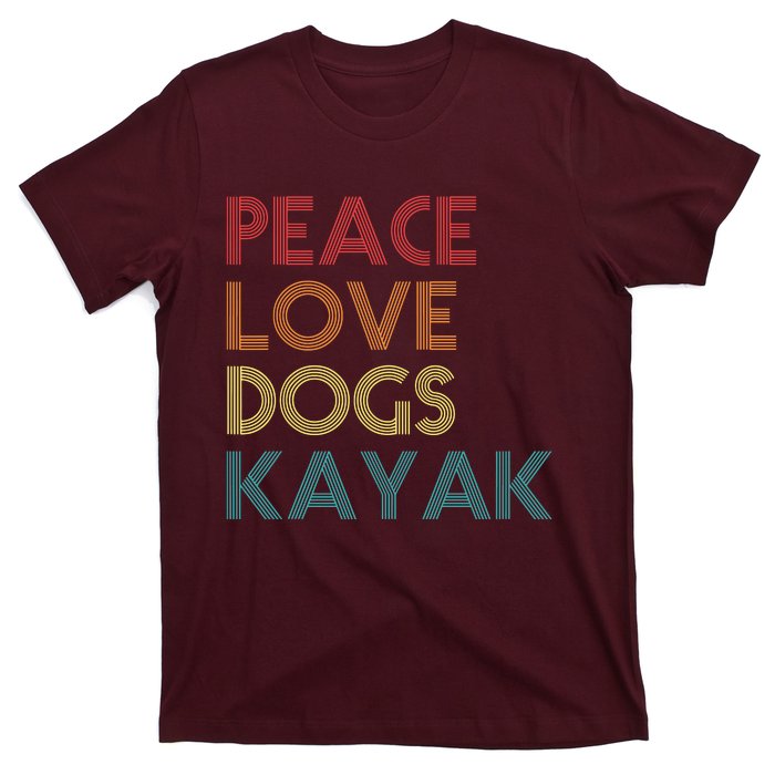 Kayaker Kayaking Apparel Kayak And Dog Lovers Vintage Retro T-Shirt