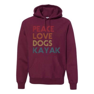 Kayaker Kayaking Apparel Kayak And Dog Lovers Vintage Retro Premium Hoodie