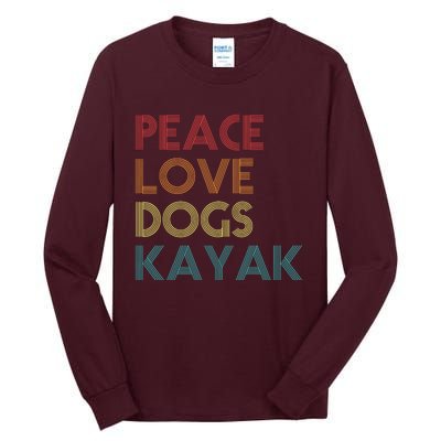 Kayaker Kayaking Apparel Kayak And Dog Lovers Vintage Retro Tall Long Sleeve T-Shirt