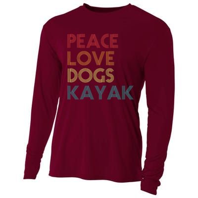 Kayaker Kayaking Apparel Kayak And Dog Lovers Vintage Retro Cooling Performance Long Sleeve Crew