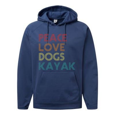 Kayaker Kayaking Apparel Kayak And Dog Lovers Vintage Retro Performance Fleece Hoodie