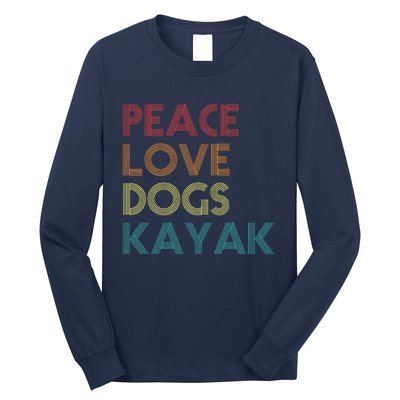 Kayaker Kayaking Apparel Kayak And Dog Lovers Vintage Retro Long Sleeve Shirt