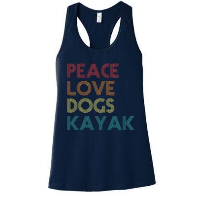 Kayaker Kayaking Apparel Kayak And Dog Lovers Vintage Retro Women's Racerback Tank