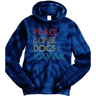 Kayaker Kayaking Apparel Kayak And Dog Lovers Vintage Retro Tie Dye Hoodie