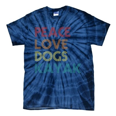 Kayaker Kayaking Apparel Kayak And Dog Lovers Vintage Retro Tie-Dye T-Shirt