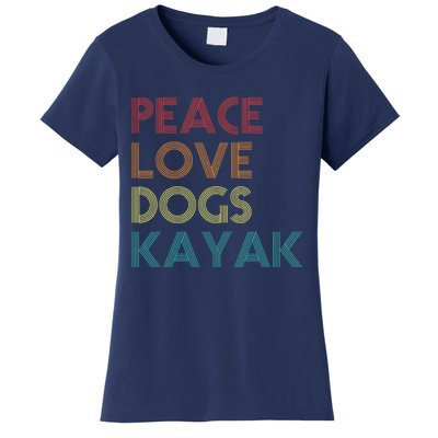 Kayaker Kayaking Apparel Kayak And Dog Lovers Vintage Retro Women's T-Shirt