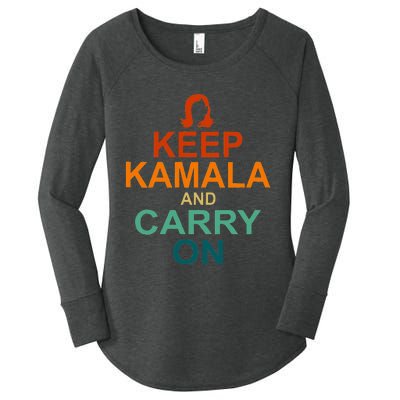 Keep Kamala And Carry On Vintage Design Women's Perfect Tri Tunic Long Sleeve Shirt