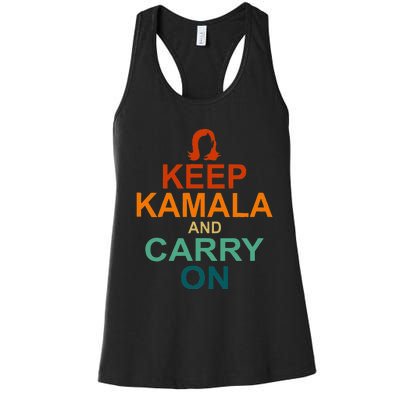 Keep Kamala And Carry On Vintage Design Women's Racerback Tank