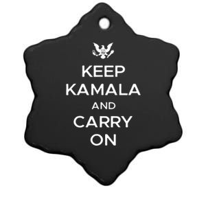 Keep Kamala And Carry On Ceramic Star Ornament