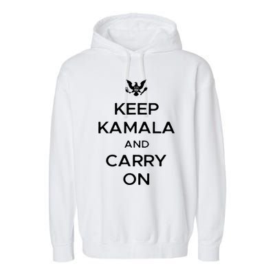 Keep Kamala And Carry On Garment-Dyed Fleece Hoodie