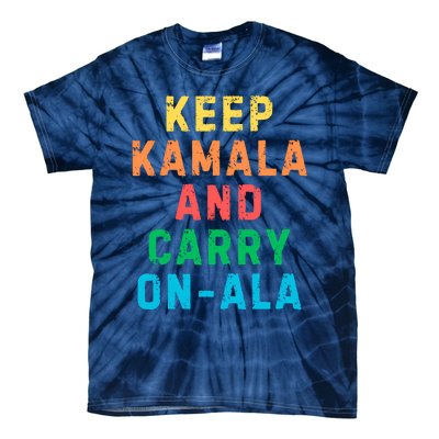 Keep Kamala And Carry Onala Kamala Vote Blue Election 2024 Long Sleeve Tie-Dye T-Shirt